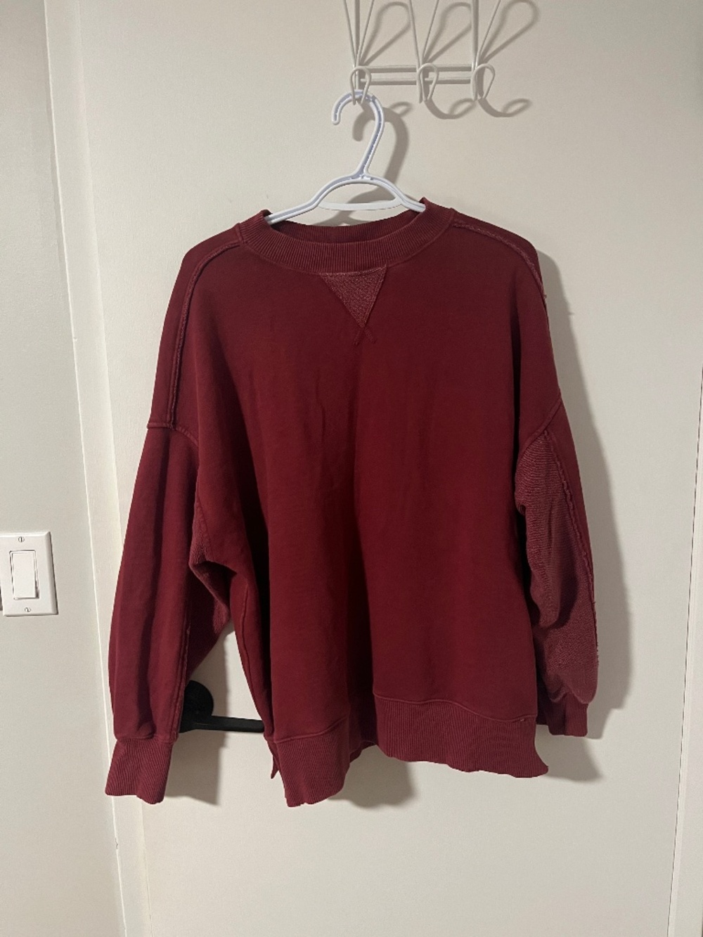 Aerie Oversized Boyfriend Sweater in Burgundy